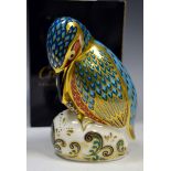 A Royal Crown Derby paperweight Sinclairs Kedleston Kingfisher, boxed,