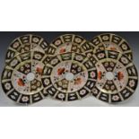 A set of six Royal Crown Derby 2451 pattern 22cm diameter plates