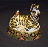 A Royal Crown Derby paperweight, Zebra, gold stopper, printed mark in red,
