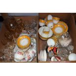 Ceramics and Glass - a Colclough flower pattern tea set for six; another part set,