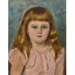 Anna Pulvermacher (19th century) Portrait of a Young Girl signed, dated 1881, oil on panel,