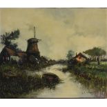 Bernard Hendrik Slotman (Dutch Bn.1929) Side Canal signed, oil on canvas, 51cm x 61.