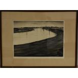 C R W Newman, by and after, The Estuary, monochrome etching,