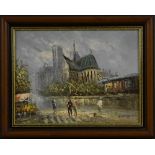 Burnett (French school, 20th century) Paris signed, oil on board, 29.5cm x 39.