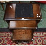 An oak nest of tables