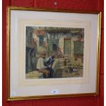 John Le Hay Arabs Conversing, A North African Town signed, watercolour, 24.5cm x 29.