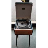 A 1950's Dansette Bermuda portable record player, with Monarch turntable,