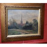 Local Interest - English School (19th Century) old Repton village, oil on canvas, unsigned,