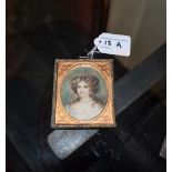 English School (19th century), a portrait miniature, of a young lady, bust length, wearing pearls,