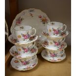 A Royal Crown Derby Posies pattern six setting tea service