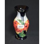 A contemporary Moorcroft Forever England vase tube lined with Poppies and Cornfields,