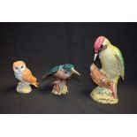 A Beswick model of a Woodpecker, impressed marks, 1218, 22cm high; a Beswick model of a Kingfisher,