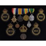 Medals, WW1 Trio (W.O. Royal Munster Fusiliers), Territorial Medal 5th Lincs. R.G.