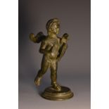 Grand Tour School (early 19th century), a verdigris patinated bronze, of a winged putti,