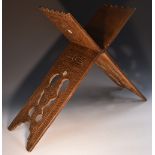 A Middle Eastern hardwood and mother-of-pearl marquetry Quran stand,