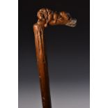 A late 19th century Black Forest type gentleman's walking cane,
