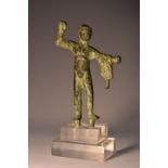 After the Antique, a verdigris patinated bronze statuette, of Hercules,