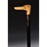 A 19th century novelty gentleman's walking cane,