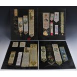 A Victorian Stevengraph bookmark, woven in coloured silk threads, with birthday wishes,