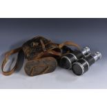 A pair of 19th century aluminium binoculars, the adjustable optics with three settings for Marine,
