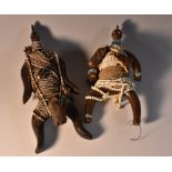 Tribal Art - a Dowayo (Namji) fertility doll, standing upright on outswept U-shaped legs,