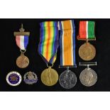 Medals, WW1, Merchant Navy, pair, Mercantile Navy 1914-1918 War Service and British War medals,