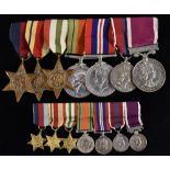 Medals, WW2, Coronation, Army LSGC, group of seven, corresponding miniature en suite, Sgt. F.W.