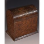 A 19th century tole ware rectangular tea caddy, hinged cover enclosing twin compartments,