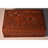 A Chinese cinnabar lacquer rectangular box and cover,