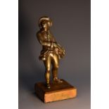 French School (19th century), a cabinet bronze, of a young gentleman with a wheatsheaf and sickle,