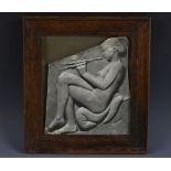 A Grand Tour composition plaque, printed in monochrome with a frieze of Euterpe, Muse of Music,