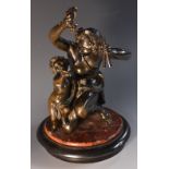 Neapolitan School (19th century), a dark patinated bronze, Bacchic Revellers,