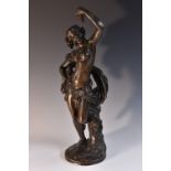 After François Théodore Devaulx (1808-1870), a patinated bronze, of a Bacchic Reveller,