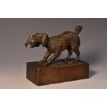 English School (19th century), a dark patinated bronze, of a retriever dog,