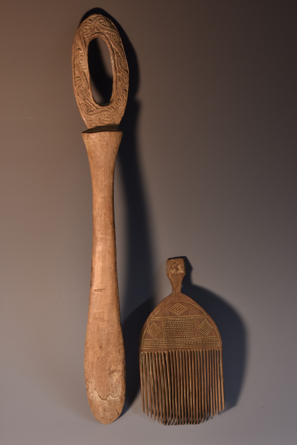 Tribal Art - a South Seas hardwood lime spatula, possibly Massim Trobriand Islands,