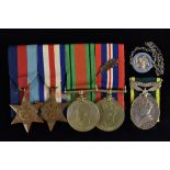 Medals, WW2. Territorial, group of five, Lieutenant H.E.