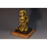 English School (19th century), a polished and dark patinated bronze,