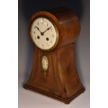 An Edwardian jasperware mounted mahogany ballon shaped mantel clock, 10.