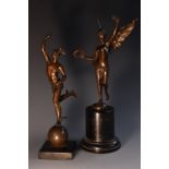 Grand Tour School (19th century), a patinated spelter study, Mercury, after Giambologna (1529-1608),