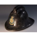 A leather clad fire brigade helmet, Hong Kong Fire Services,