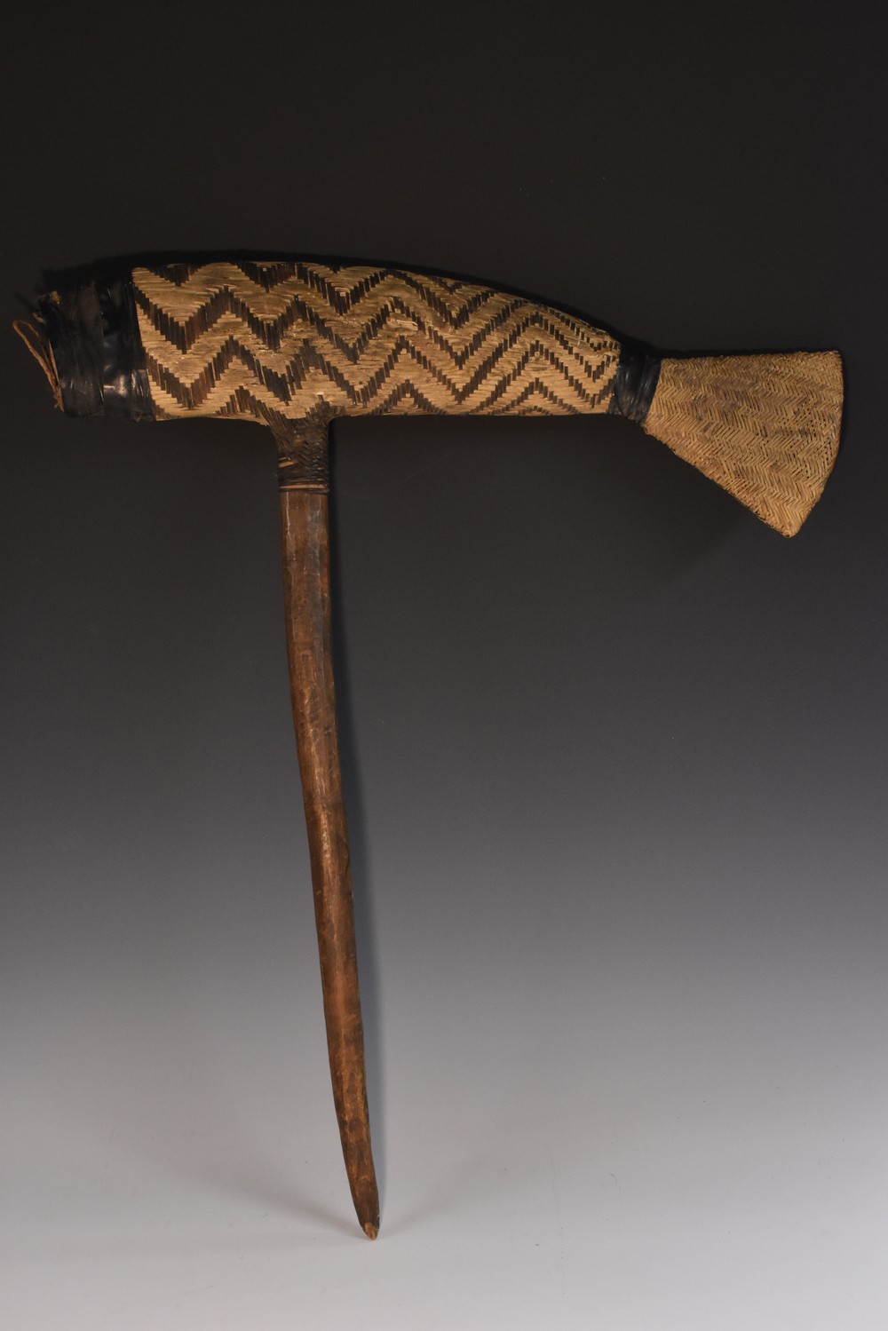 Tribal Art - a Papua New Guinea axe, wicker bound head,