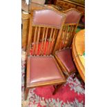 A 1920s/30s oak carver, padded top, lath back drop in seat,