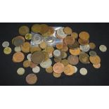 A quantity of base metal mainly UK coins, most circulated but including 1d 1854 GF,