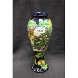 A contemporary Moorcroft slender inverted baluster vase, designed by Philip Gibson, signed,