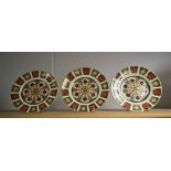 Royal Crown Derby - a trio of 1128 Imari side plates, 21.