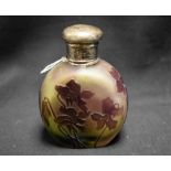 An Art Nouveau style Galle cameo glass flattened ovoid scent bottle,