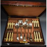 A canteen of cutlery, silver plate, ivorine handles,