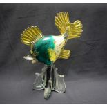 A Murano glass model, in the style of Alfredo Barbini, of a stylised fish,