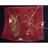 Jewellery - various gold coloured metal chains, earrings, etc.