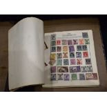 ** Stamp /stamps Lever Arch with quantity of album pages of Empire and foreign stamps, some older.